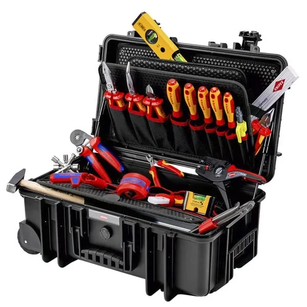 KNIPEX Werkzeugkoffer "Robust26 Move" Elektro, 22-teilig, Werkzeug-Set (schwarz, mit Werkzeug-Sortiment für Elektriker)