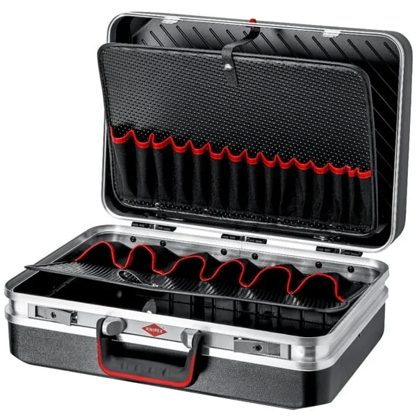 KNIPEX Werkzeugkoffer "Vision24" 00 21 20 LE, Werkzeugkiste (schwarz, Umlaufender Doppel-Aluminiumrahmen)