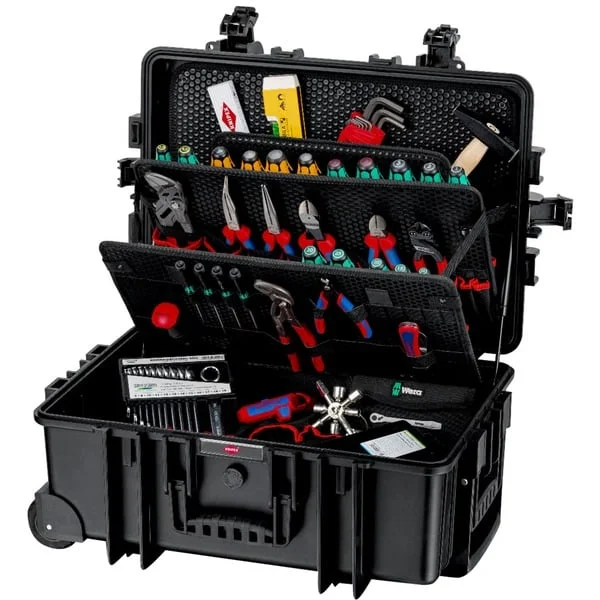 KNIPEX Werkzeugkoffer "Robust45 Move" Mechanik, 90-teilig, Werkzeug-Set (schwarz, mit Werkzeug-Sortiment für Handwerker)