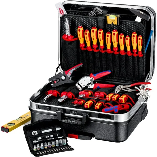 KNIPEX Werkzeugkoffer "BIG Basic Move" ElektroPlus, 68-teilig, Werkzeug-Set (schwarz, mit Werkzeug-Sortiment für Elektriker)
