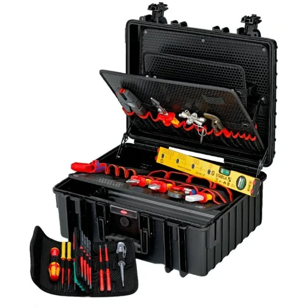 KNIPEX Werkzeugkoffer "Robust34" Elektro, 26-teilig, Werkzeug-Set (schwarz, mit Werkzeug-Sortiment für Elektriker)