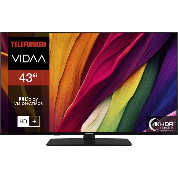 Telefunken XU43VP750M, LED-Fernseher (108 cm (43 Zoll), schwarz, UltraHD/4K, Triple-Tuner, SmartTV, VIDAA-Betriebssystem)