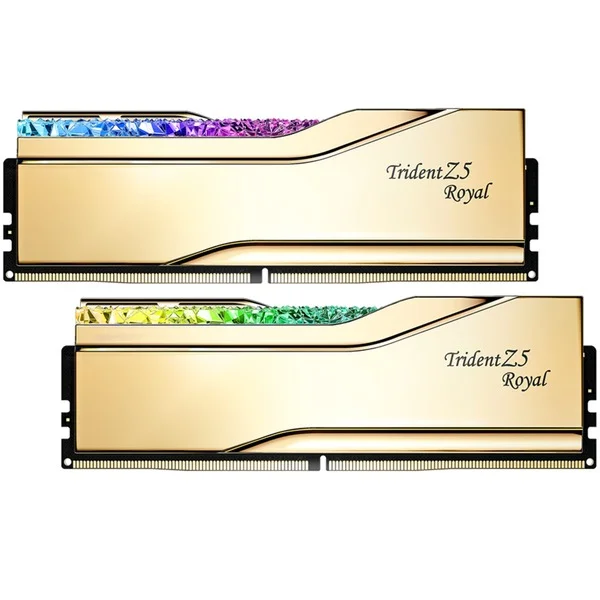 G.Skill DIMM 64 GB DDR5-6000, Arbeitsspeicher (gold, F5-6000J2836G32GX2-TR5G, Trident Z5 Royal, INTEL XMP)