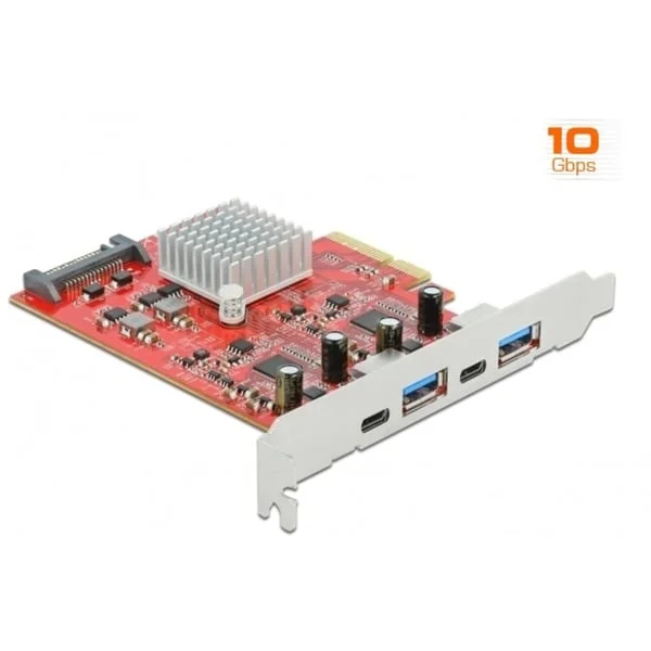DeLOCK PCIe x4> 2x USB 3.2 Gen 2 Typ-A + 2x USB-C, USB-Controller
