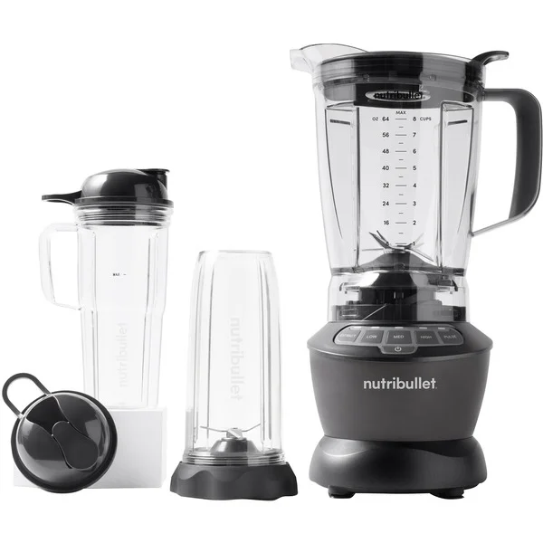 nutribullet Combo Standmixer NBF500DG (dunkelgrau, 1.200 Watt, 1,8 Liter & 0,925 Liter & 0,7 Liter)