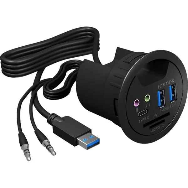 ICY BOX IB-HUB1404A, USB-Hub (schwarz)