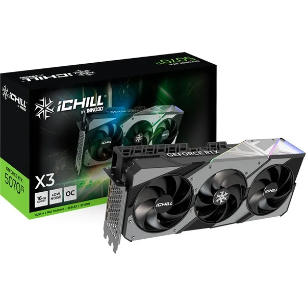 INNO3D GeForce RTX 5070 Ti ICHILL X3, Grafikkarte (DLSS 5, 3x DisplayPort, 1x HDMI 2.1)