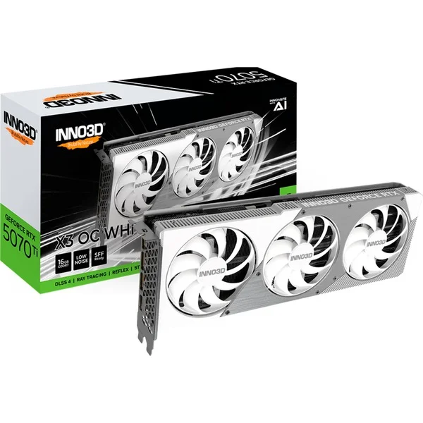 INNO3D GeForce RTX 5070 Ti X3 OC WHITE, Grafikkarte (weiß, DLSS 5, 3x DisplayPort, 1x HDMI 2.1)