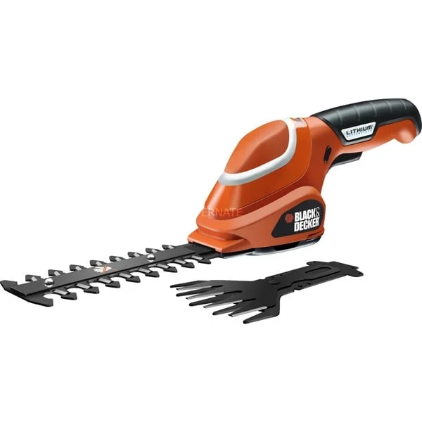 BLACK+DECKER Akku-Gras-Strauchschere GSL700 (orange/schwarz, Li-Ionen Akku 1,3 Ah)