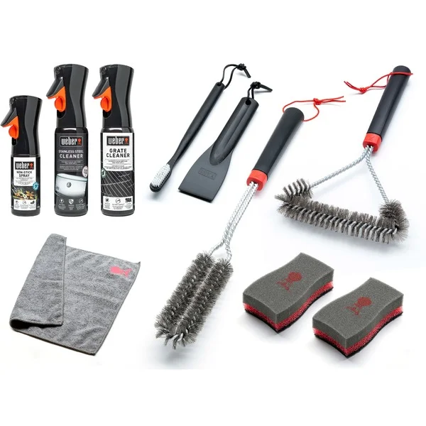 Weber Reinigungs-Set für Edelstahl-Gasgrills, Reinigungsmittel (10-teilig)