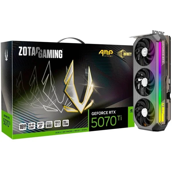 ZOTAC GeForce RTX 5070 Ti AMP Extreme INFINITY, Grafikkarte (DLSS 5, 3x DisplayPort, 1x HDMI 2.1)