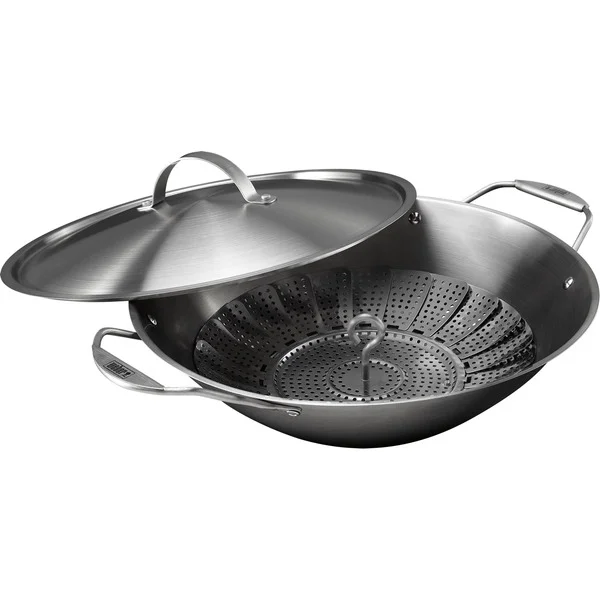 Weber CRAFTED Wok & Dampfgarer mit Dünsteinsatz 7684 (edelstahl)