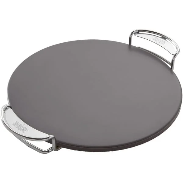 Weber CRAFTED Glasierter Grillstein 8861, rund, Pizzastein (grau)
