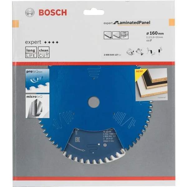 Bosch Professional Kreissägeblatt Expert for Laminated Panel, Ø 160mm, 48Z (Bohrung 20mm, für Handkreissägen)