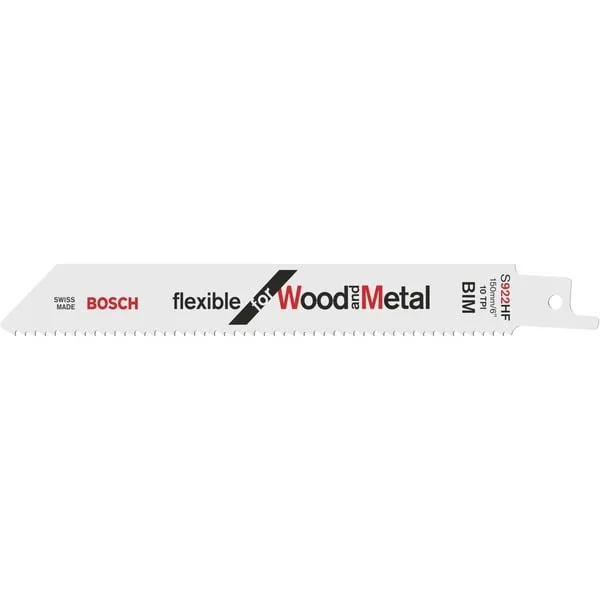 Bosch Professional Säbelsägeblatt S 922 HF Flexible for Wood and Metal, 100 Stück (Länge 150mm)