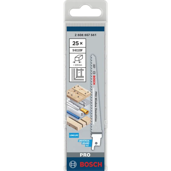 Bosch Professional PRO Multi Material Demolition Säbelsägeblatt S 611 DF, 5 Stück (Länge 150mm)
