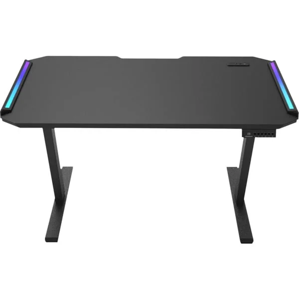 Cougar Gaming-Tisch E-DEIMUS 120, ARGB (schwarz, 122 x 60cm, mit USB-Anschlüssen)