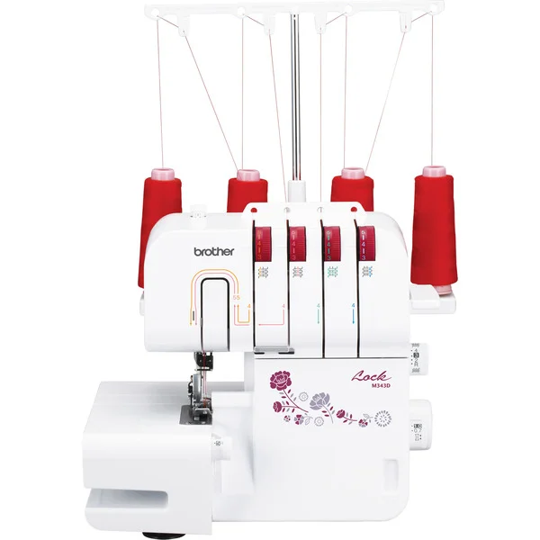 Brother Mechanische Nähmaschine M343D - Overlockmaschine (weiß/rot)
