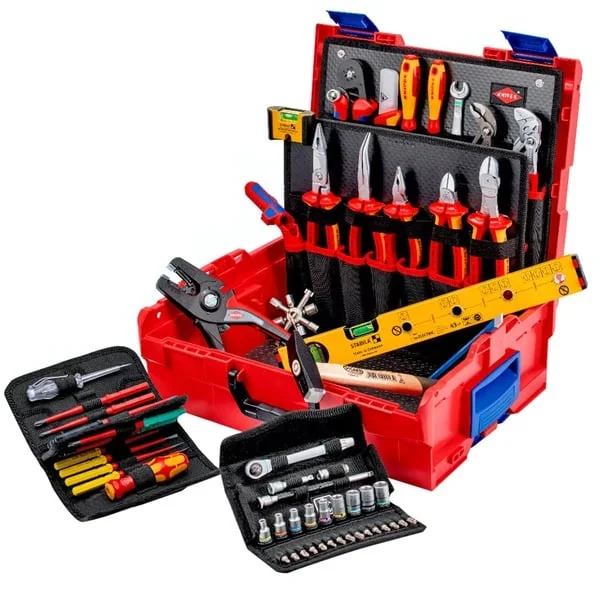 KNIPEX L-BOXX Elektro, 63-teilig, Werkzeug-Set (rot, mit Werkzeug-Sortiment für Elektriker)