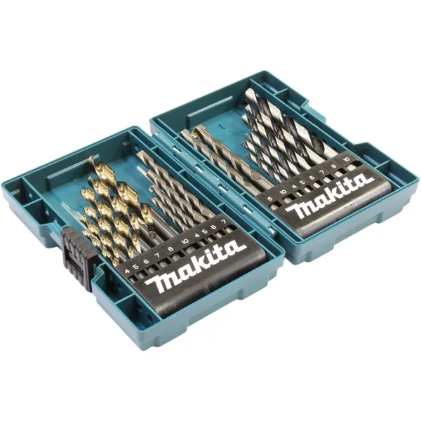 Makita Metall- / Stein- / Holzbohrer-Satz B-49432 (blau, 18-teilig)