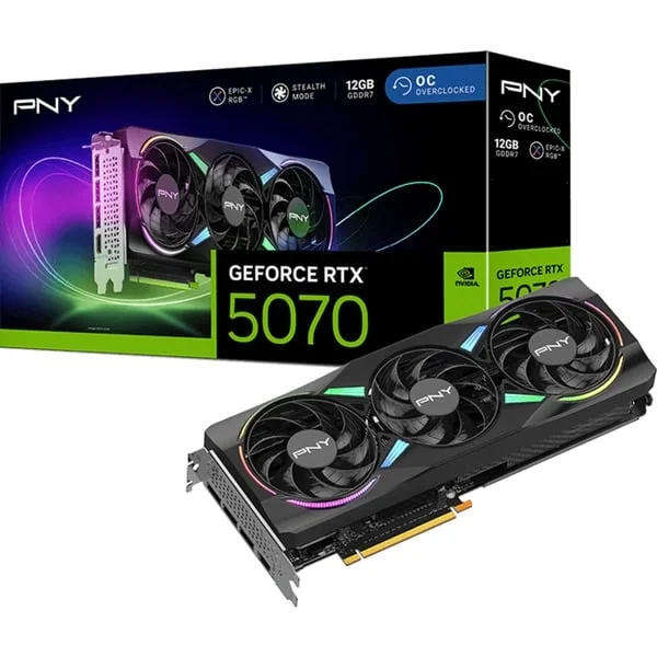 PNY GeForce RTX 5070 ARGB OC, Grafikkarte (DLSS 5, 3x DisplayPort, 1x HDMI 2.1)