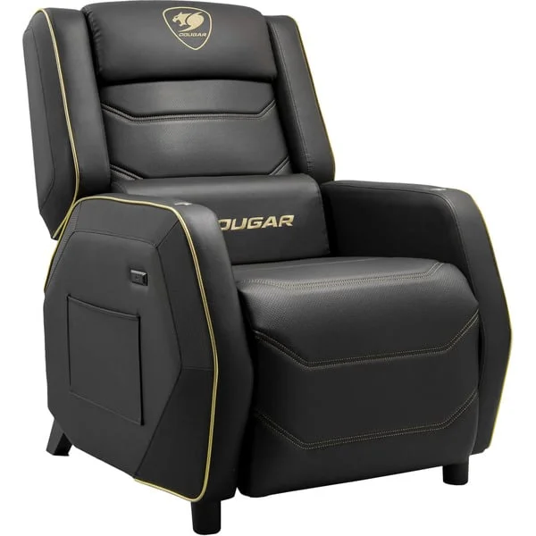 Cougar Gaming-Sofa Ranger Pro Royal, Gaming-Stuhl (schwarz/gold, Seitentisch, USB-C Ladeport)