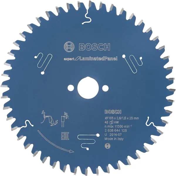 Bosch Professional Kreissägeblatt Expert for Laminated Panel, Ø 165mm, 48Z (Bohrung 20mm, für Handkreissägen)