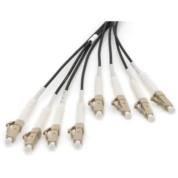 Digitus Glasfaser Universal Breakout Kabel, Duplex, LC/UPC Stecker, Multimode OM4 (schwarz, 75 Meter, vorkonfektioniert)