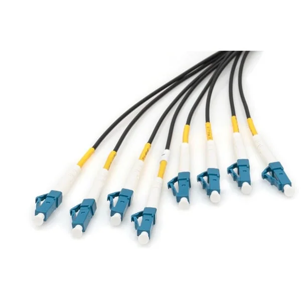 Digitus Glasfaser Universal Breakout Kabel, Duplex, LC/UPC Stecker, Singlemode OS2 (schwarz, 100 Meter, vorkonfektioniert)