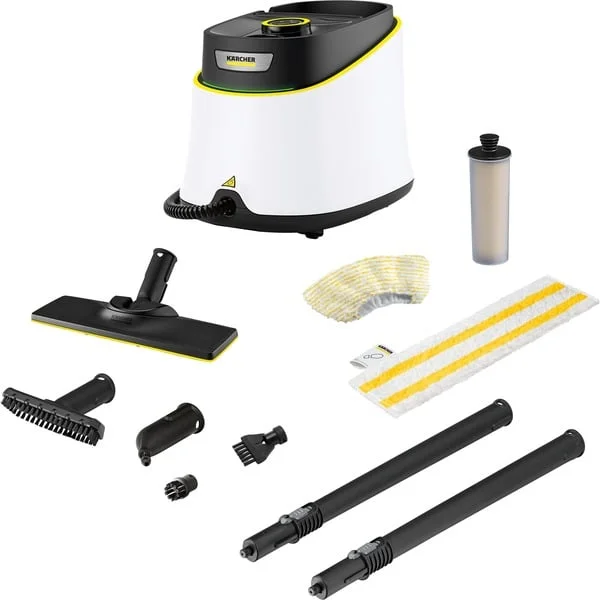 Kärcher SC 3 Deluxe EasyFix, Dampfreiniger (weiß/schwarz, 1.900 Watt, mit Bodenreinigungsset EasyFix)