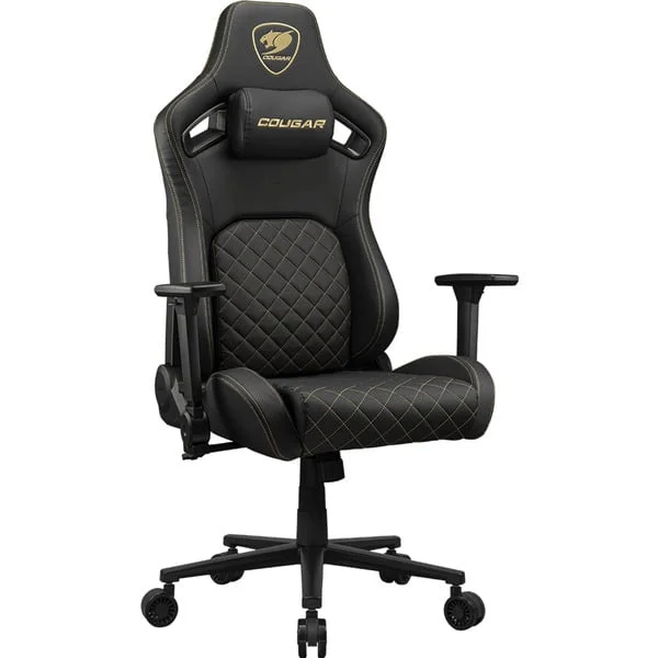 Cougar Gaming-Stuhl Defensor Gold (schwarz/gold, Premium-Kunstleder Hyper-Dura)