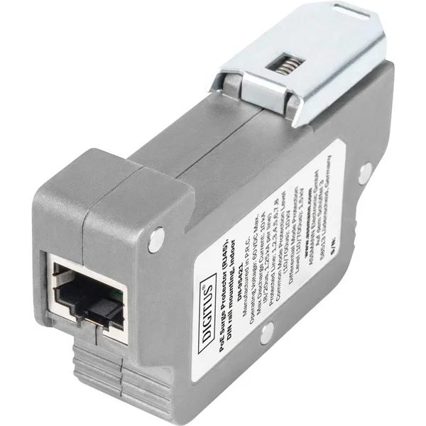 Digitus PoE Überspannungsschutz (RJ-45), DIN-Schienenmontage (grau)