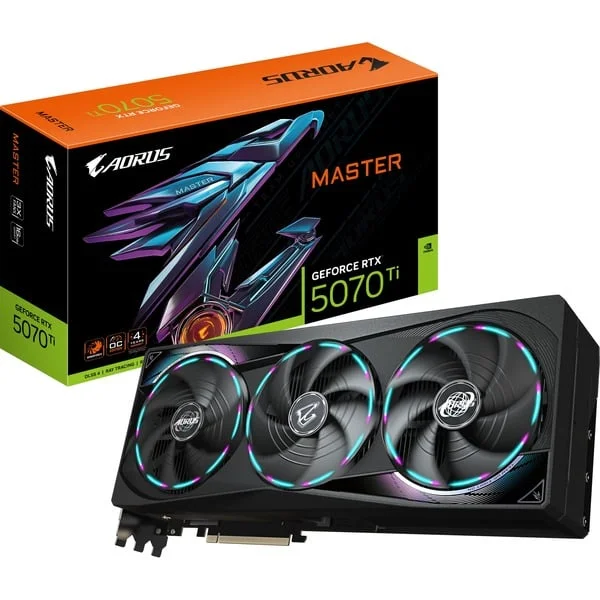 GIGABYTE GeForce RTX 5070 Ti AORUS MASTER 16G, Grafikkarte (DLSS 5, 3x DisplayPort, 1x HDMI 2.1)