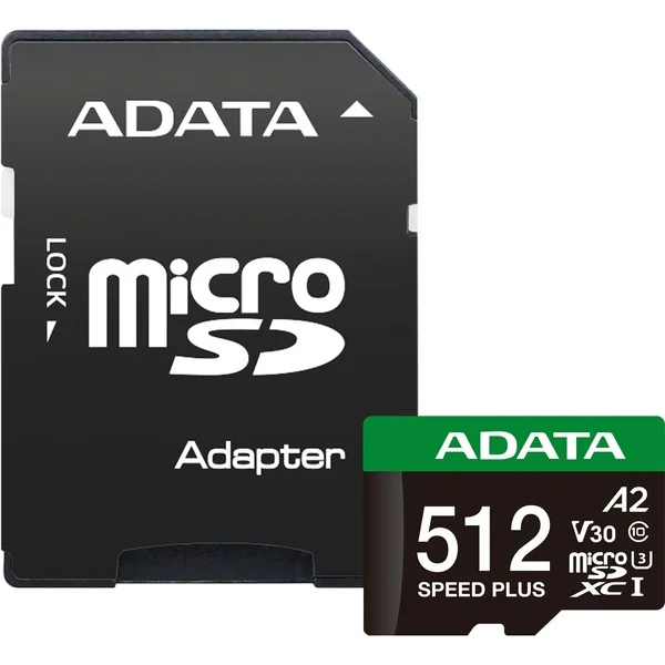 ADATA SPEED PLUS microSDXC 512 GB, Speicherkarte (UHS-I U3, Class 10, V30, A2)