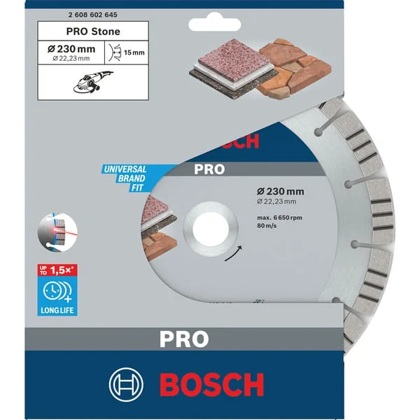 Bosch Professional PRO Stone Diamanttrennscheibe, Ø 230mm (Bohrung 22,23mm)