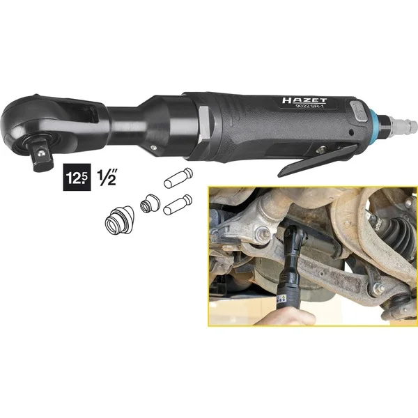 Hazet Schlag-Ratschenschrauber 9022SR-1, 1/2", Schlagschrauber (schwarz, geeignet für Handnachzug mit 270Nm)