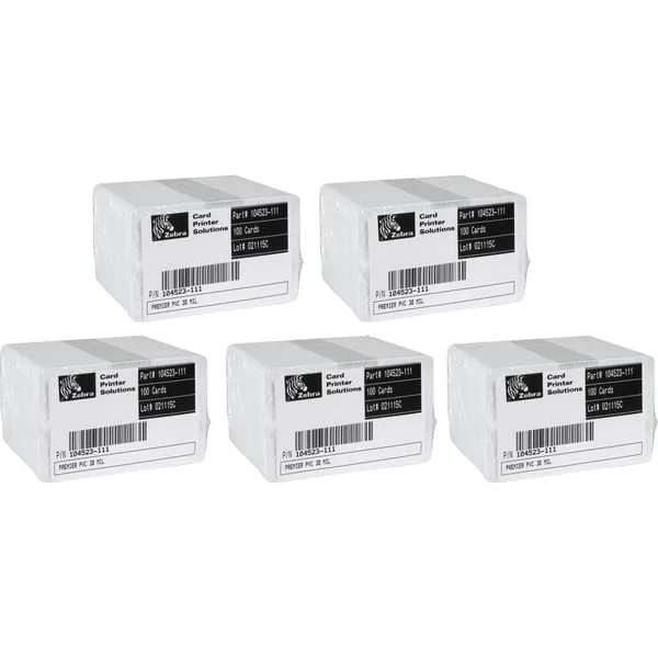 Zebra Premier Karte 30 mil, 500 K. WH, Plastik Karte
