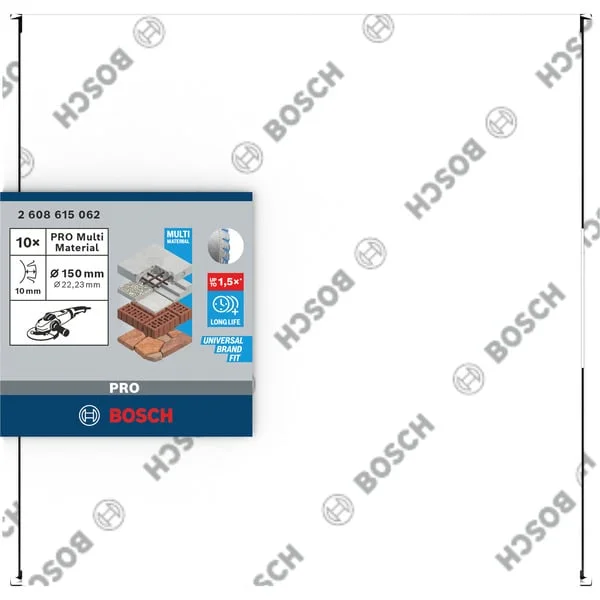 Bosch Professional PRO Multi Material Diamant-Trennscheibe, Ø 150mm (10 Stück, Bohrung 22,23mm)