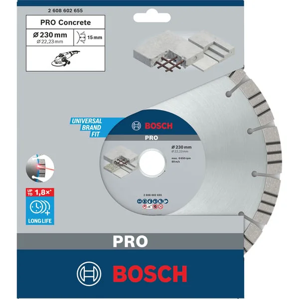 Bosch Professional PRO Concrete Diamanttrennscheibe, Ø 230mm (Bohrung 22,23mm)