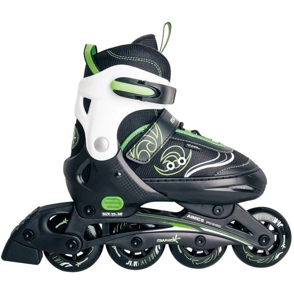 Muuwmi Verstellbare Kinderinliner Gr. 29-32, Inline-Skates (grün/schwarz)