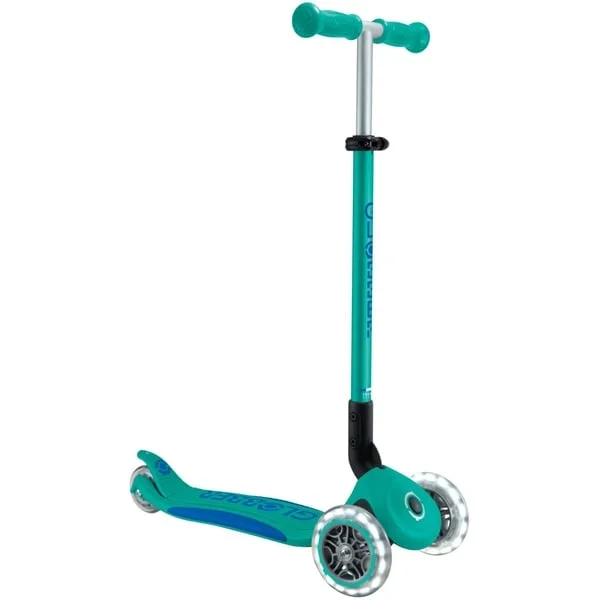 GLOBBER Primo Foldable Plus Lights, Scooter (türkis/dunkelblau)