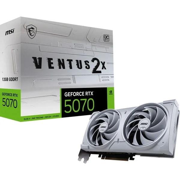 MSI GeForce RTX 5070 12G VENTUS 2X OC WHITE, Grafikkarte (weiß, DLSS 5, 3x DisplayPort, 1x HDMI 2.1)