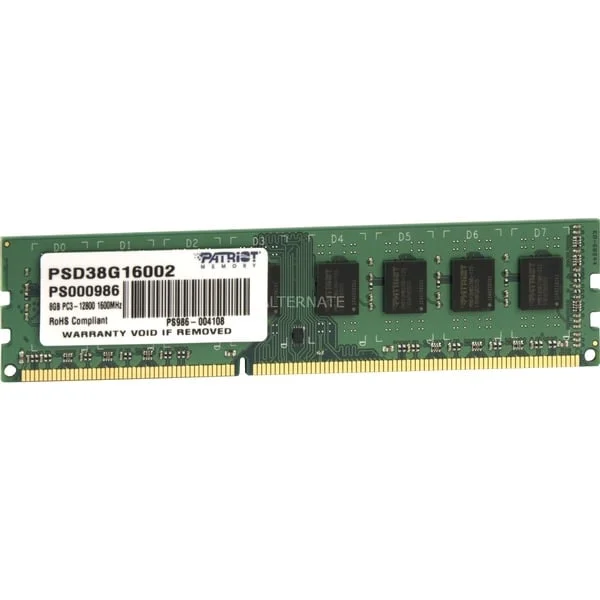 Patriot DIMM 8 GB DDR3-1600 , Arbeitsspeicher (PSD38G16002, Signature Line)