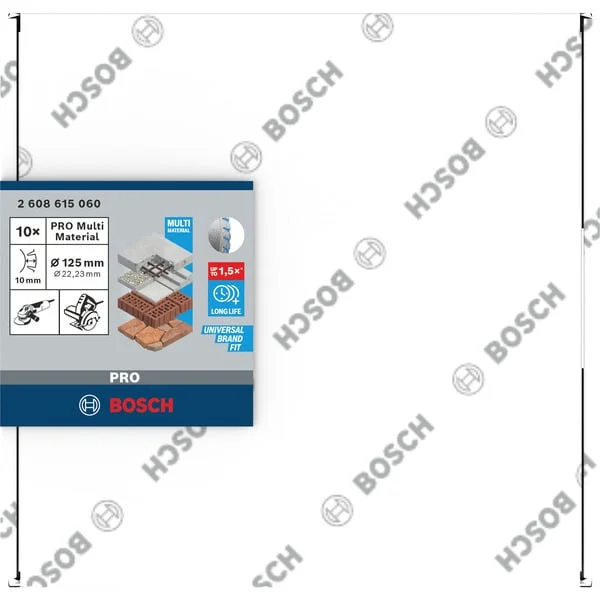 Bosch Professional PRO Multi Material Diamant-Trennscheibe, Ø 125mm (10 Stück, Bohrung 22,23mm)