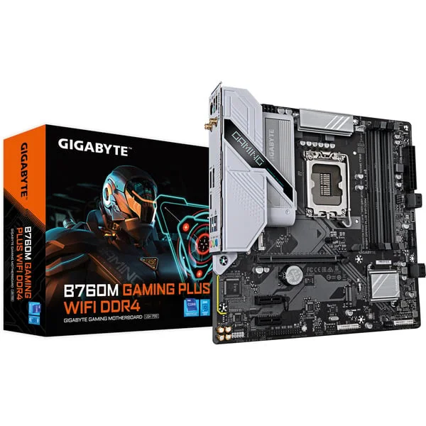 GIGABYTE B760M GAMING PLUS WIFI DDR4, Mainboard (schwarz/silber)