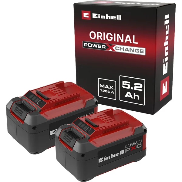 EINHELL Akku Power-X-Change Plus TWIN-PACK 18Volt 5,2Ah (rot/schwarz, 2 Stück, ohne Ladegerät)