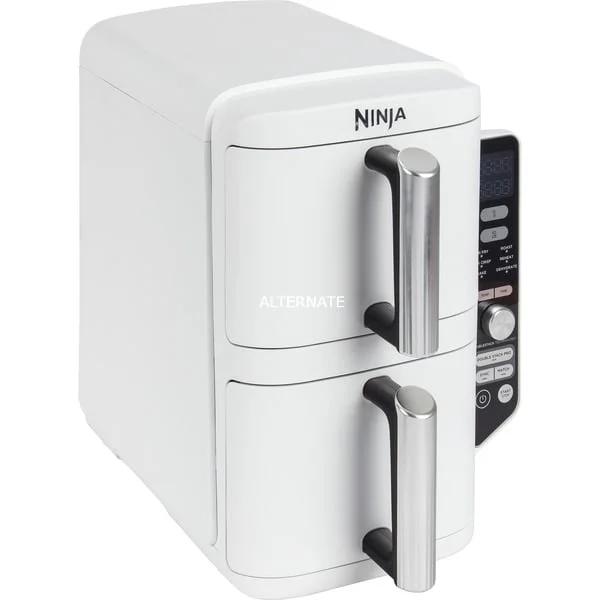Ninja Double Stack XL 2-Ebenen Heißluftfritteuse SL400EUWH (weiß, 2.470 Watt, 2 Körbe je 4,75 Liter)