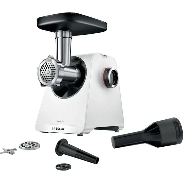 Bosch Home Fleischwolf MultiPower MFWS420W (weiß, 500 Watt, Wurstfüller-Aufsatz)