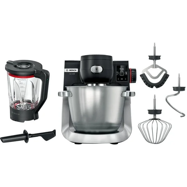 Bosch Home MUMS6ZS17 Küchenmaschine (schwarz/edelstahl, 1.600 Watt, Serie 6, integrierte Waage, Timer)