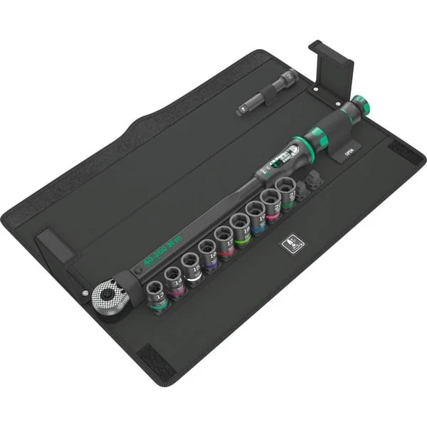 Wera Click-Torque C 3 Set 2 für Betonverschraubung, 1/2", Drehmomentschlüssel (schwarz/grün, 11-teilig, mit Umschaltknarre)